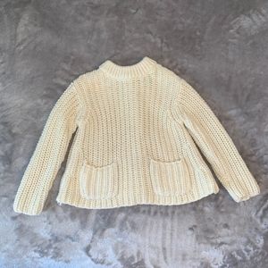 Polo girls' sweater with pockets, buttons up back